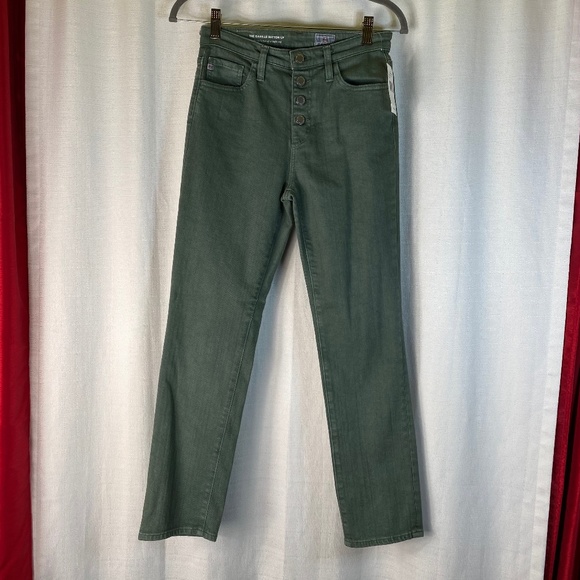 AG Isabelle Button Up High Rise Jeans Size 25 in Green 🆕 Retail $215!!! - Picture 2 of 15